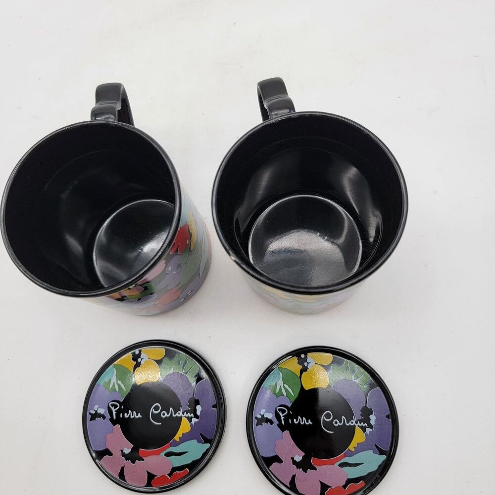 Pierre Cardin Floral Ceramic Mugs With Heart Handles & Lids - Picture 4 of 13